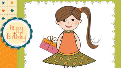 Niña de dibujos animados 03 - Vector