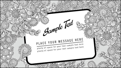 Lnea arte de la cubierta tarjeta floral - vector de material