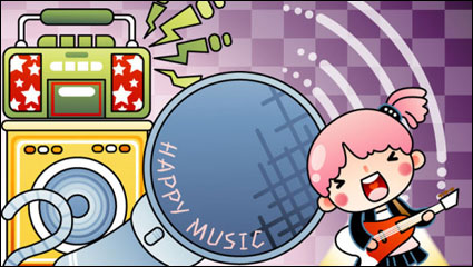 Cartoon Music ilustrador 03 - vector de material