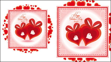 En forma de corazn tarjeta del da de San Valentn 01 - vector de material