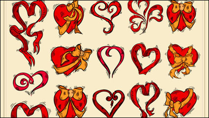 Exquisito pintados a mano corazn rojo 02 - vector de material