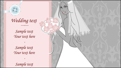 Boda tarjetas postales 02 - vector de material