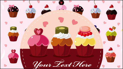 Las tartas de huevo cartoon - vector de material