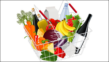 Cartoon cesta 01 - vector de material
