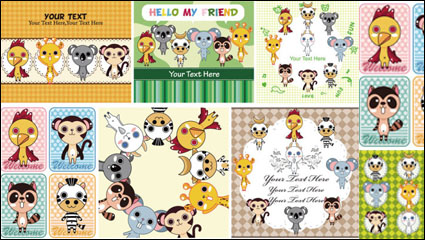 Niños lindos de la historieta ilustrador de 01 - vector de material