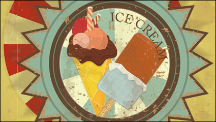 Retro helado de la historieta 01 - vector de material