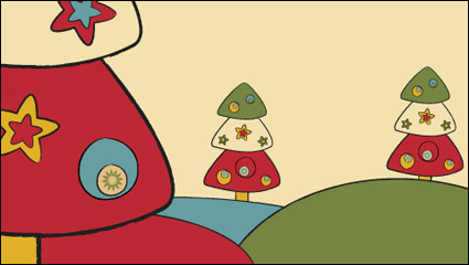 Historieta de la Navidad del fondo del modelo 03 - vector de material