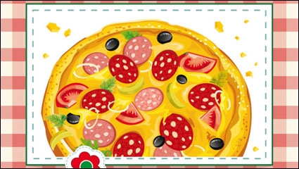 Cartoon pizza de 03 - vector de material