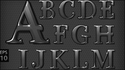 Letras metlicas - vector de material