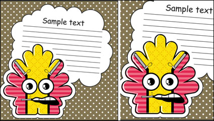 Pegatinas de dibujos animados fondo 03 - vector de material
