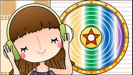 Cartoon Music ilustrador 02 - vector de material