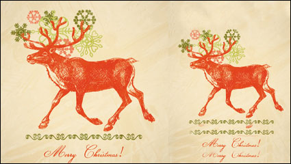 Navidad ciervo ilustrador 04 - vector de material