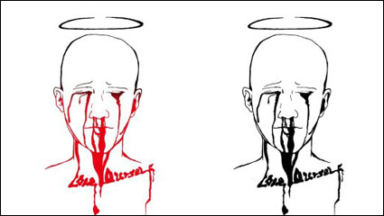Pintado a mano la lnea de arte vectorial terrorista
