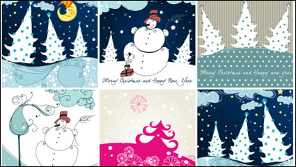 Navidad de la historieta ilustrador 02 - vector de material