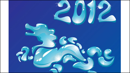 2012 Año del diseño creativo del dragn 01 - vector de material