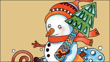 Navidad caricatura ilustrador 03 - vector de material