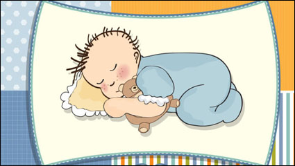 Los niños de dibujos animados tarjeta de 02 - vector de material