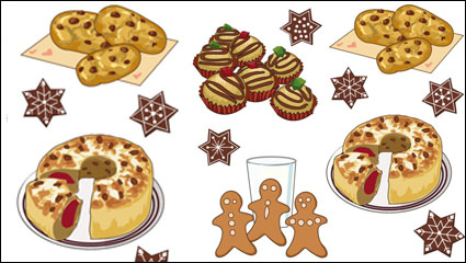 Pasteles de dibujos animados 04 - vector de material
