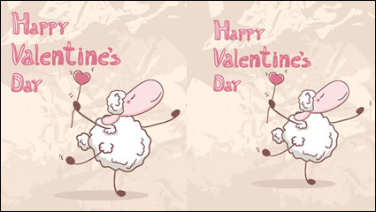 Caricatura de San Valentn ilustrador 02 - vector de material