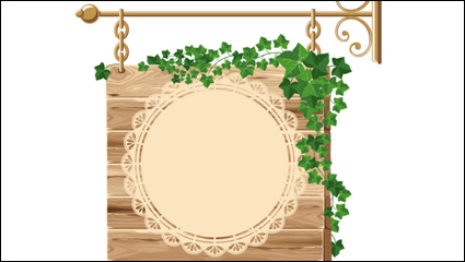 Exquisito tag madera 01 - vector de material