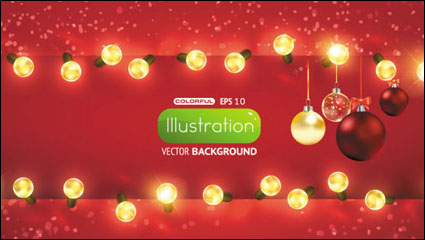 Navidad con luces de fondo 01 - vector de material