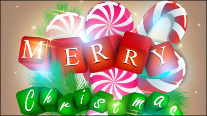 Una hermosa Navidad elementos de fondo 01 - vector de material