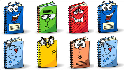 Los libros de dibujos animados lindo de imagen - Vector