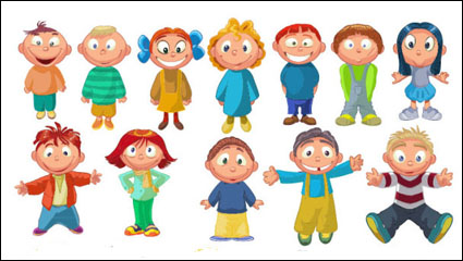 Los niños de dibujos animados 03 - vector