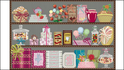 Cartoon tienda escaparate 05 - vector de material