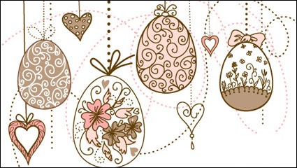 Pintado a mano patrn de Pascua 03 - vector de material