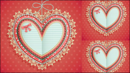 Da de San Valentn en forma de corazn etiqueta 01 - vector de material