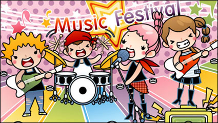 Cartoon Music ilustrador 04 - vector de material