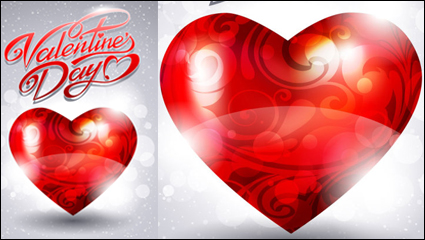 Da de San Valentn de lujo tarjeta de felicitacin 02 - vector de material
