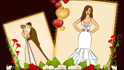 Boda tarjetas postales 05 - vector de material