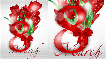 Da de la Mujer delicado fondo 01 - vector de material