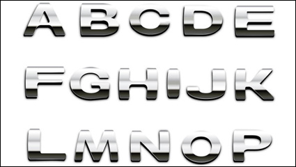 Letras metlicas - vector de material