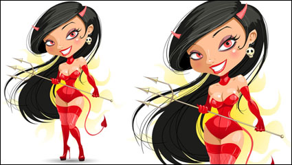 Cartoon belleza imagen 01 - vector de material