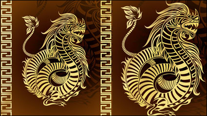 Año del Dragn patrones de 02 - vector de material