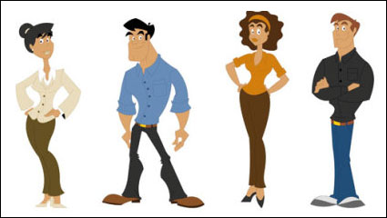 Personajes de dibujos animados lindo de 03 - vector de material