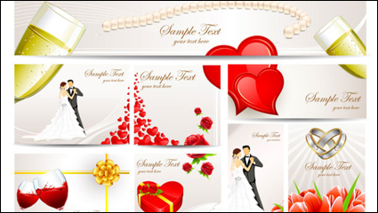 Exquisito boda tarjeta de felicitacin - vector de material