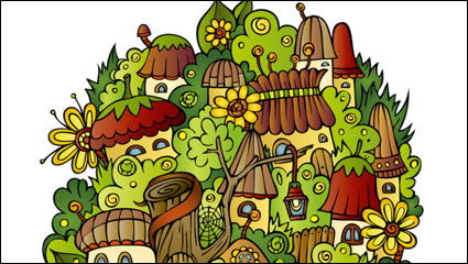 Cartoon casa de setas 02 - vector de material