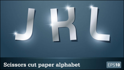 Letras estrella de papel de corte 01 - vector de material