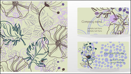 Hojas tarjeta de negocios patrn 02 - vector de material