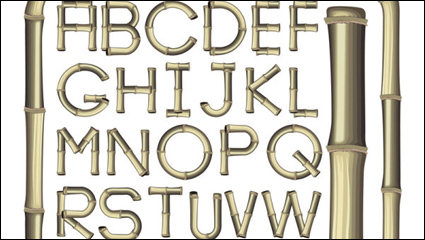 Letras creativas de bamb 03 - vector de material
