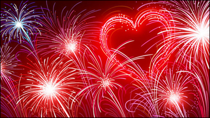 Fuegos artificiales coloridos - vector de material