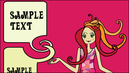 Cartoon imagen Belleza 04 - vector de material