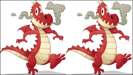 Cartoon imagen del dragn 02 - vector de material