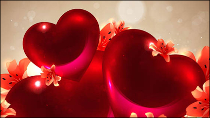 Romntico en forma de corazn de fondo 04 - vector de material