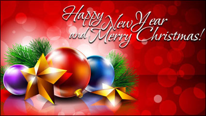 Hermosa decoracin de Navidad de fondo 02 - vector de material