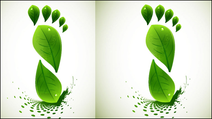 Hoja verde de forma frontera 01 - vector de material